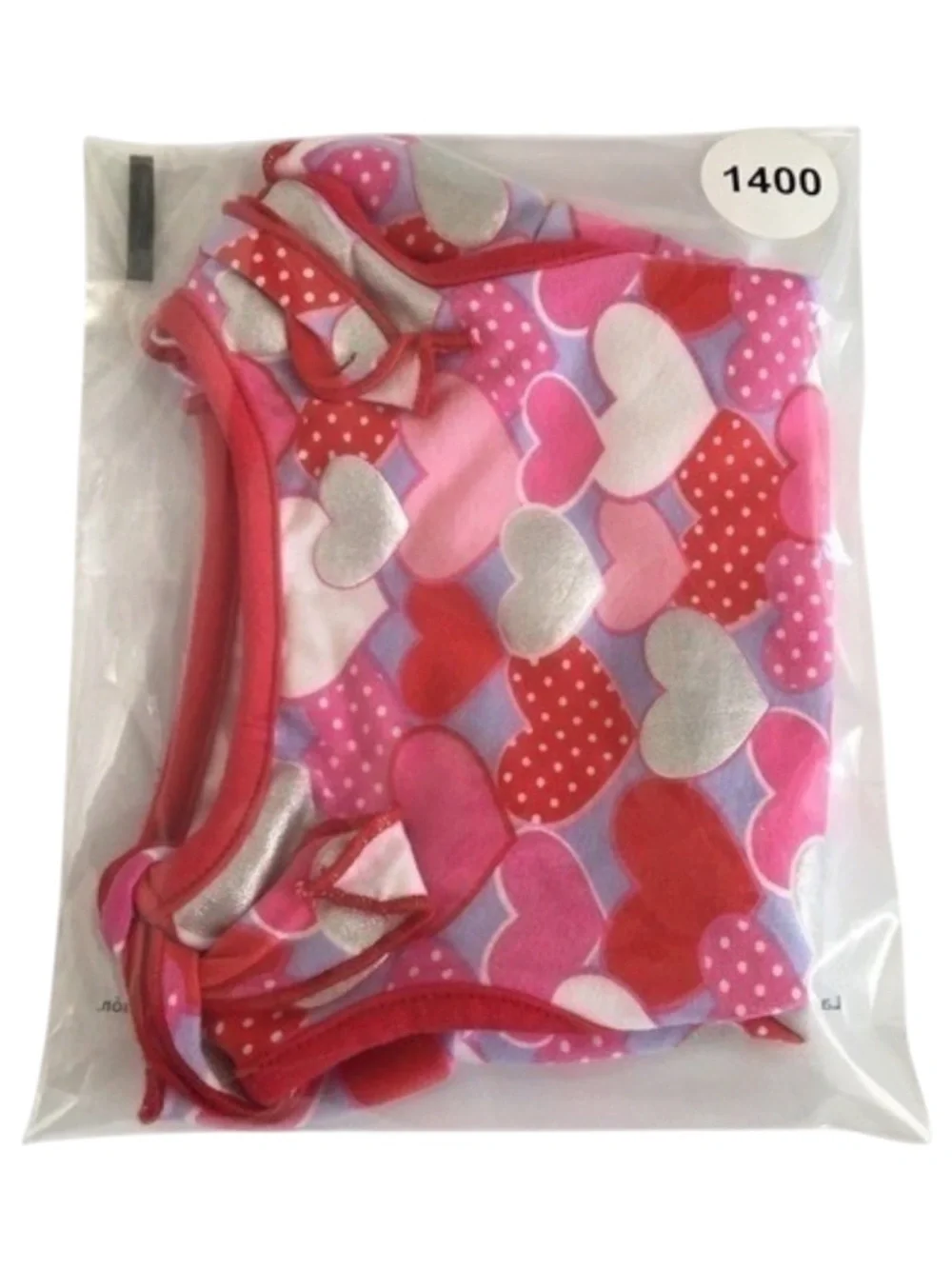 SimplyDog Red Heart Print Dog Dress Size S